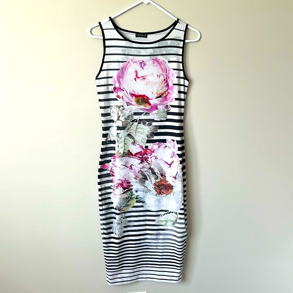 Venus Floral Striped Tank Dress Size XS